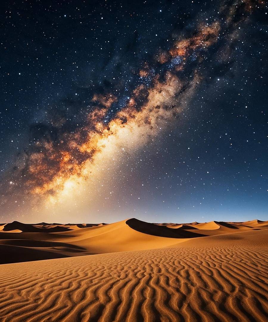 The Milky Way over the dunes at Al Quaa